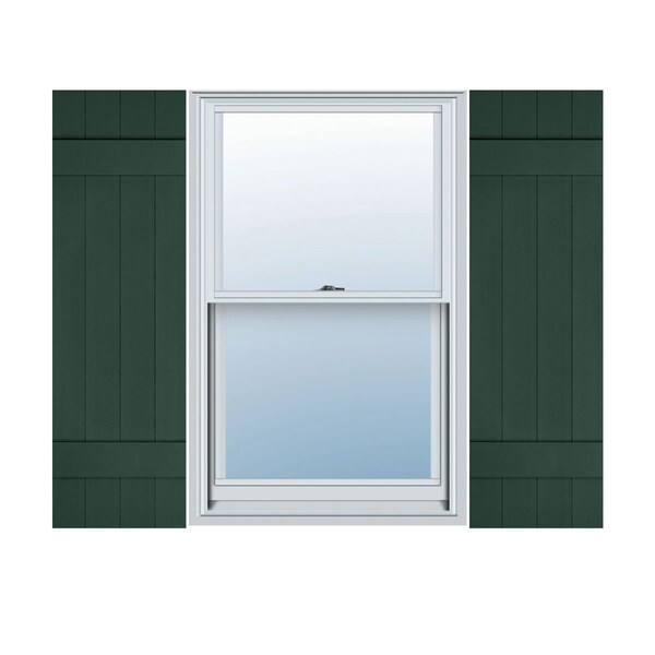 Ekena Millwork 14-in. W x 47-in. H Mid-America Vinyl, Size Four Board Joined Shutters, 122 - Midnight Green, PR 00031447122 - main